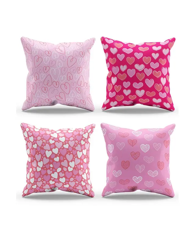 Double-Sided Printed Kalpler Pattern Set of 4 Coordinated Suede Cushion Cover - 3