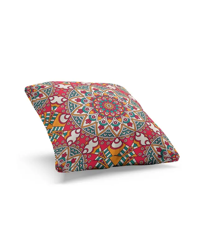 India Pattern-1 Pattern Double-Sided Printed Suede Cushion Cover - 2