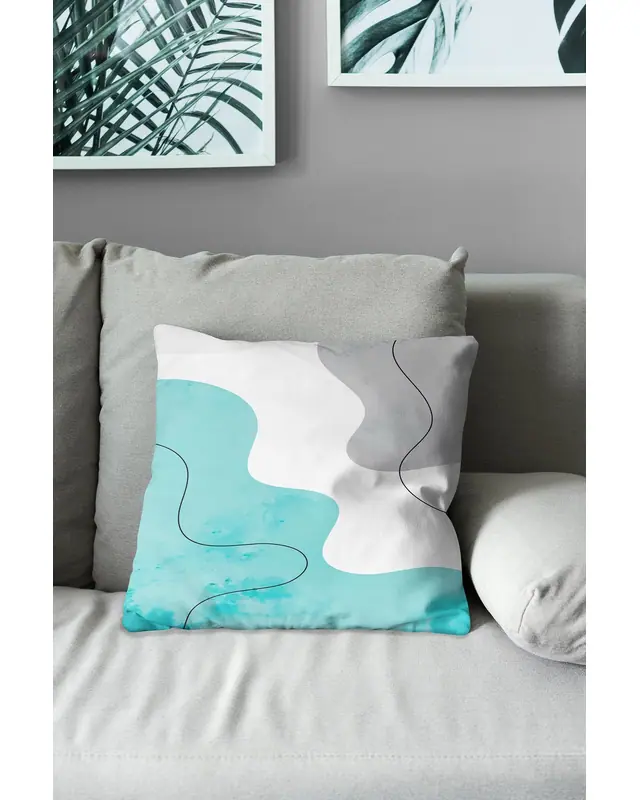Double-Sided Printed Undulation Pattern Set of 4 Coordinated Suede Cushion Cover - 5