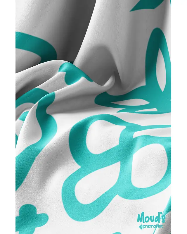 White Flora Series Pattern Printed Suede Table Runner - 4