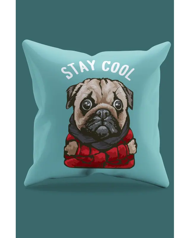 Red Pug Dog Pattern Double-Sided Printed Suede Cushion Cover PL805 - 2