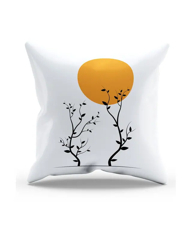 Japanese Sun-1 Pattern Double-Sided Printed Suede Cushion Cover