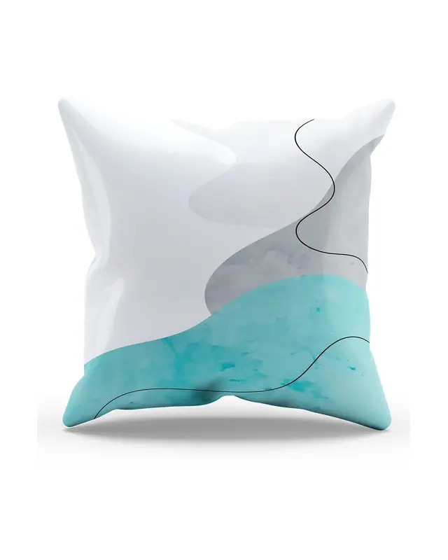 Double-Sided Printed Undulation Pattern Set of 4 Coordinated Suede Cushion Cover - 2