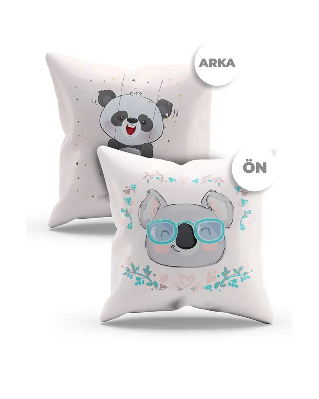 Koala Panda Pattern Double-Sided Printed Single Cushion Cover - 2