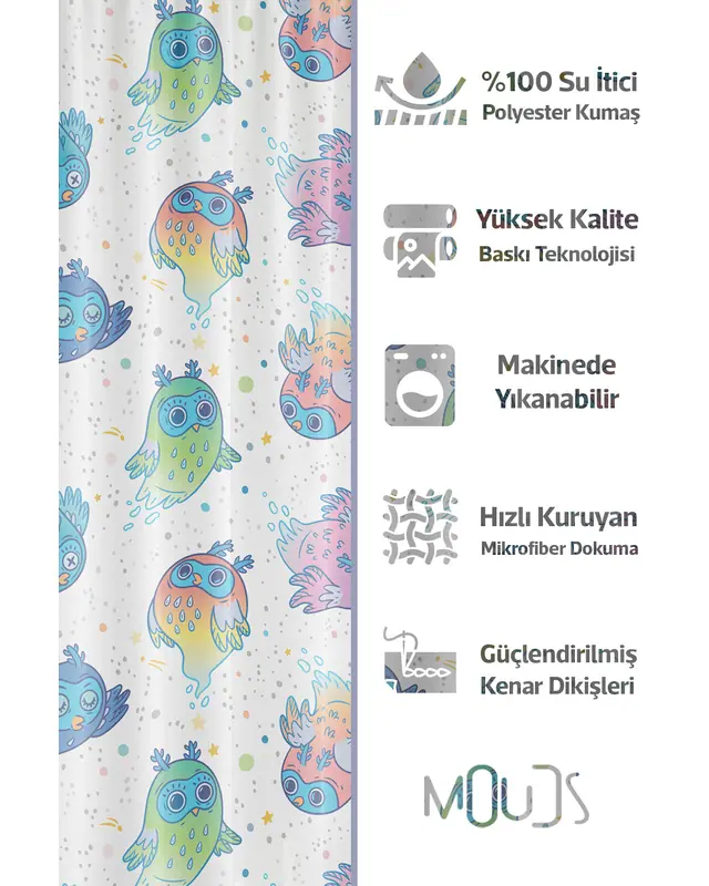 Shower Curtain, Colorful Rainbow Patterned Shower Curtain, Bathtub Curtain, Rings Included 175x200cm - BP-19 - 2
