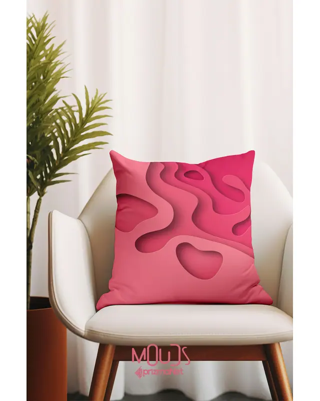 Çift Tarafı Baskılı Depth Color Desenli 4'lü Kombin Süet Kırlent Kılıfı - 4