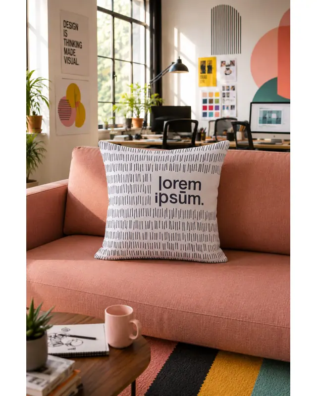 Double-Sided Printed Tasarımcı Series Pattern Set of 4 Coordinated Suede Cushion Cover - PLG156 - 6