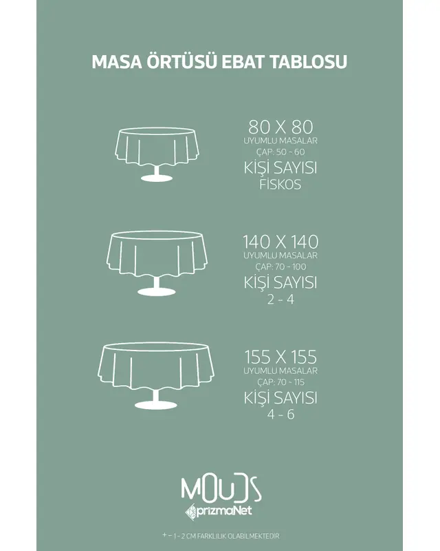 Ramadan Turquoise Mosque Silhouette Round Easy-Care Suede-Feel Tablecloth - MSY-257 - 4