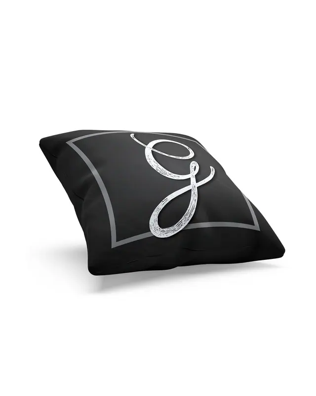 G Letter Pattern Double-Sided Printed Suede Cushion Cover - 2
