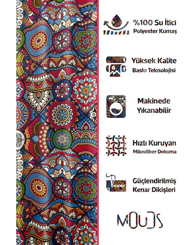 Banyo Perdesi, Anatolia 10 Desenli Duş Perdesi, Küvet Perdesi, Halka Hediyeli 175x200cm BP-71 - 2