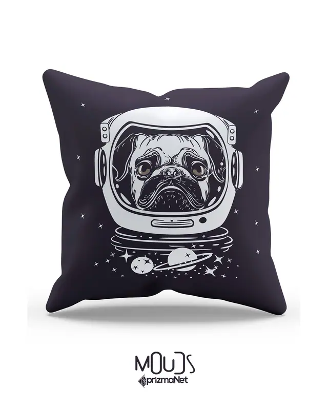 Pug Life Pattern Double-Sided Printed Single Cushion Cover