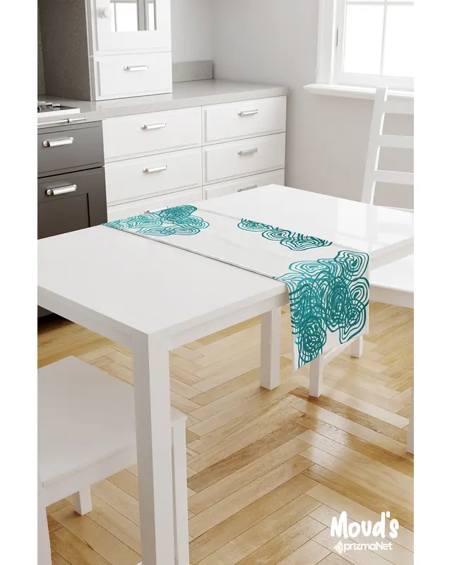 Pattern Printed Suede Table Runner - 2