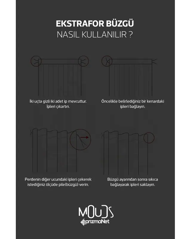Gri Üçgen Desenli Süet Oturma Odası Salon Fon Perde Dijital Baskılı Ekstrafor Büzgü 2 Kanat PRD-1072 - 5