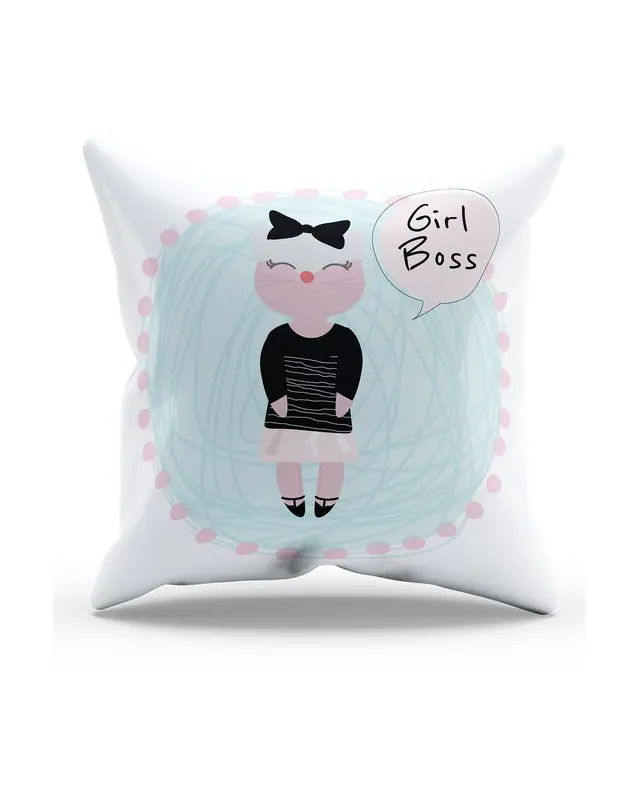 Girl Power-3 Pattern Double-Sided Printed Suede Cushion Cover