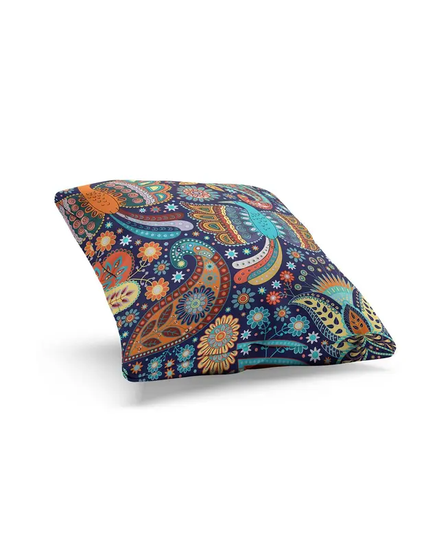 Anka Pattern Double-Sided Printed Suede Cushion Cover - 2